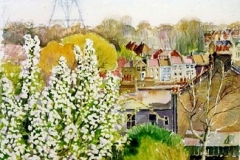 Crystal Palace skyline (watercolour)