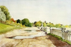 Along the Terraces, Looking North - Crystal Palace Park (watercolour)
