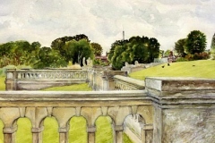 Along the Terraces, Looking South - Crystal Palace Park (watercolour)